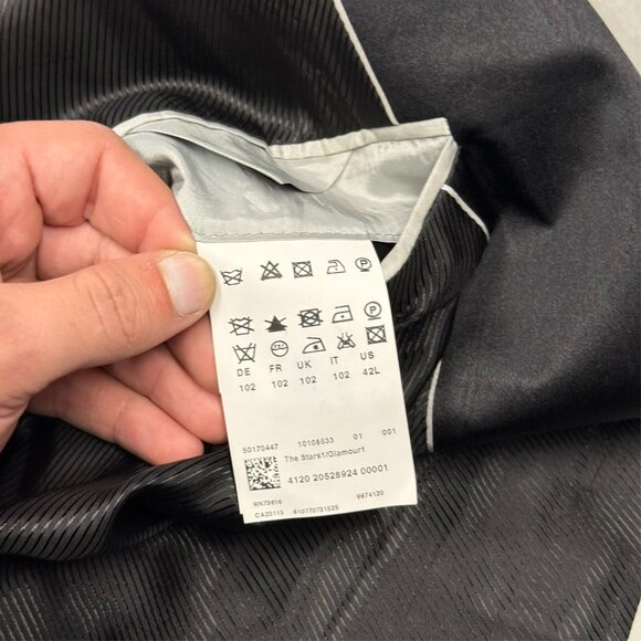 Hugo Boss Tuxedo "The Stars/Glamour" Black Satin Lapel Wool 2pc 42L 38x34 - Picture 8 of 13